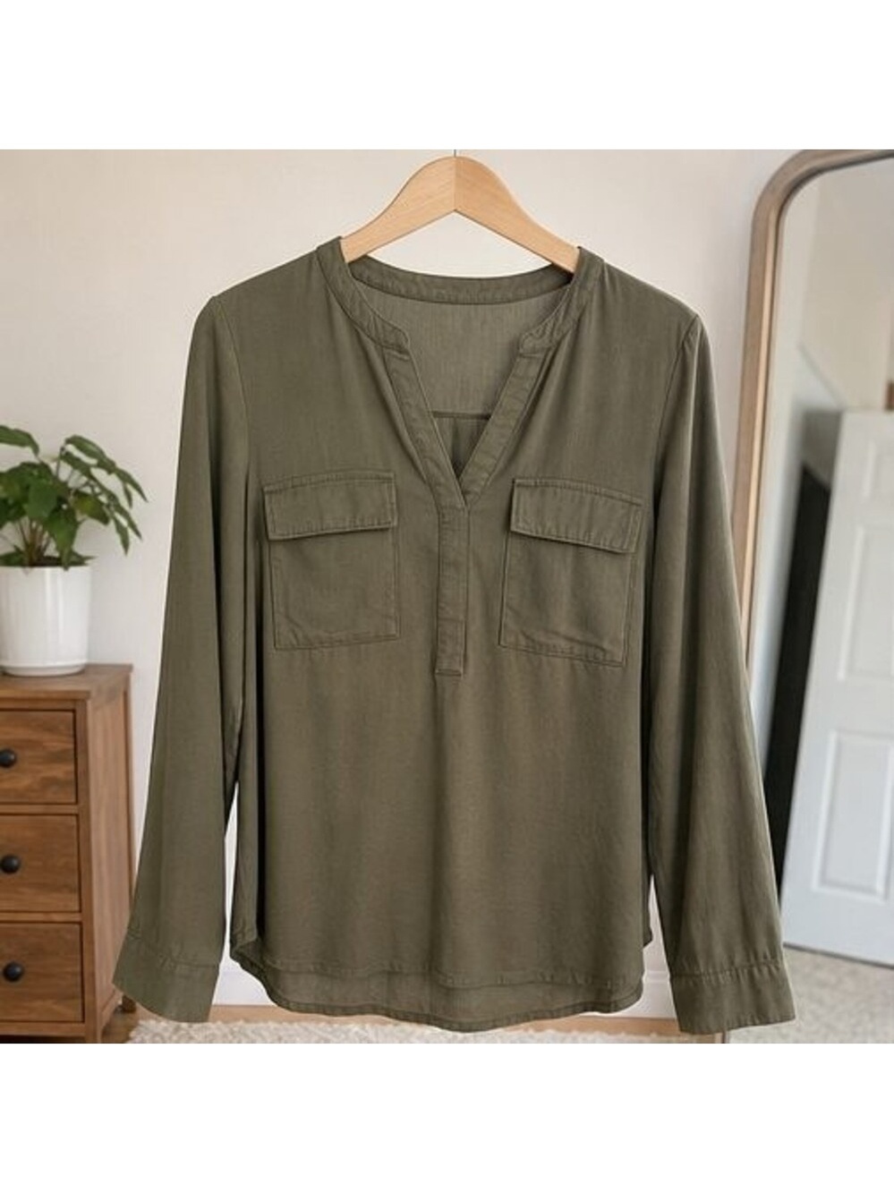 Taupe Pleated Blouse